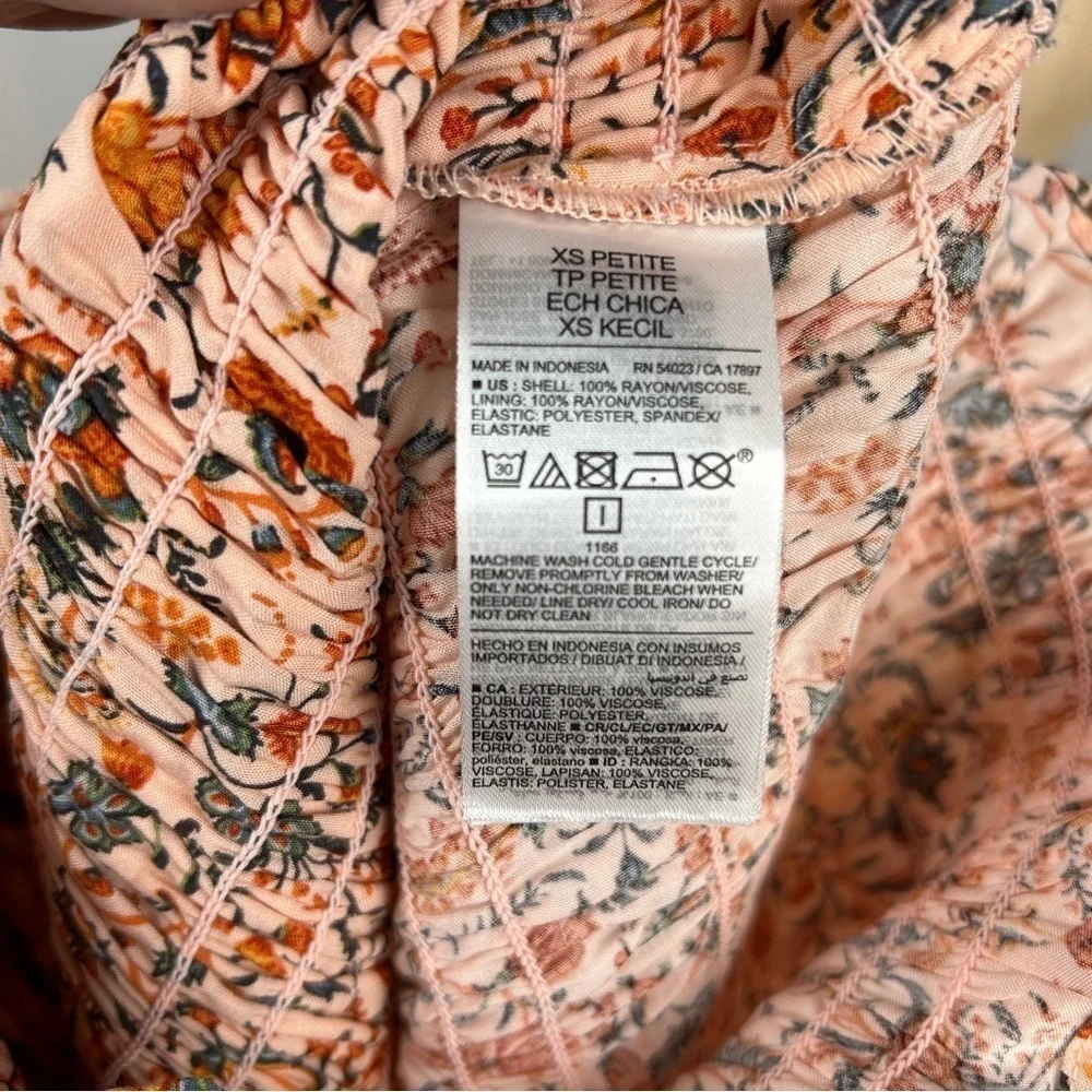 New Old Navy Floral Paisley Puff Sleeve Blouse Top Size XS Petite